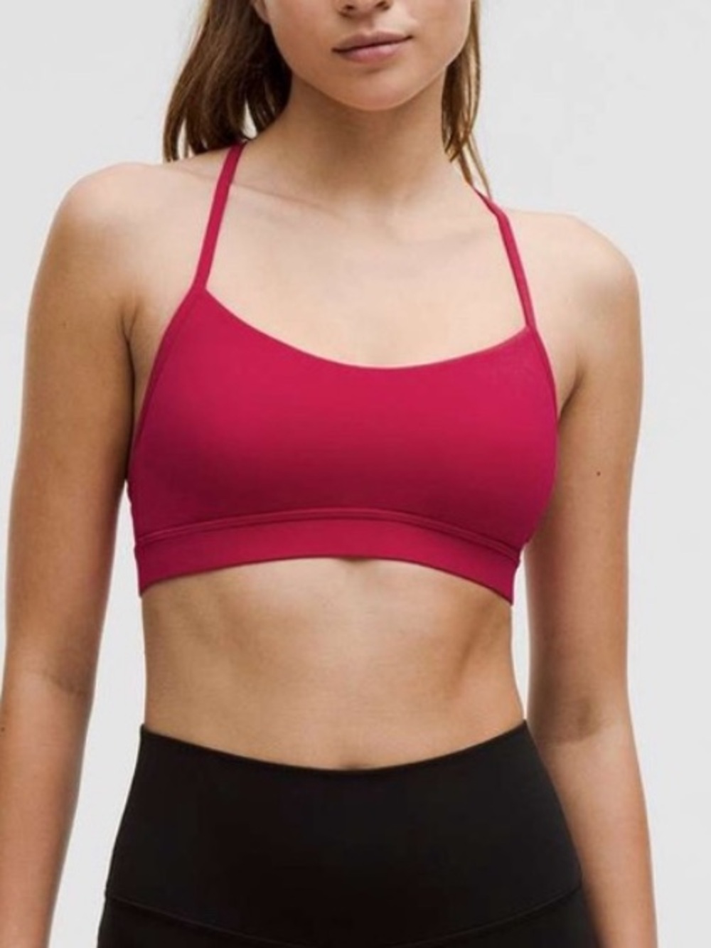 Lululemon Flow Y Nulu Sports Bra Berry Rumble 10 EUC